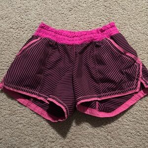Pink 4inch Lululemon shorts with stripes